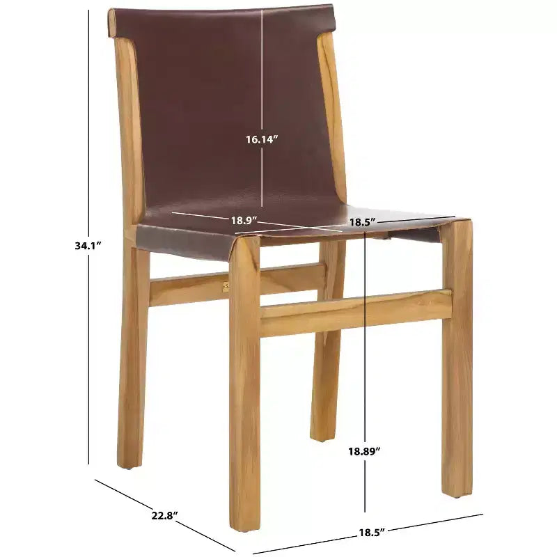 Sedia da pranzo senza braccioli color cognac/bianco e naturale, 1 posto