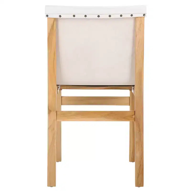 Sedia da pranzo senza braccioli color cognac/bianco e naturale, 1 posto