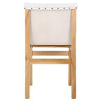Sedia da pranzo senza braccioli color cognac/bianco e naturale, 1 posto