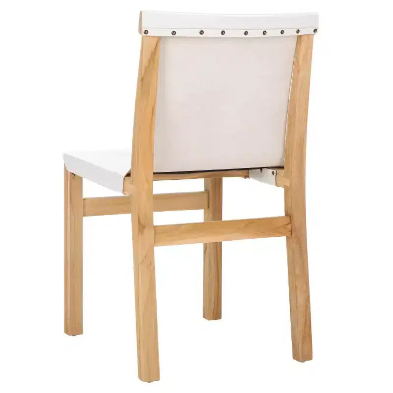 Sedia da pranzo senza braccioli color cognac/bianco e naturale, 1 posto