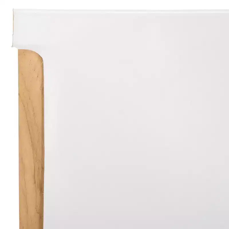 Sedia da pranzo senza braccioli color cognac/bianco e naturale, 1 posto