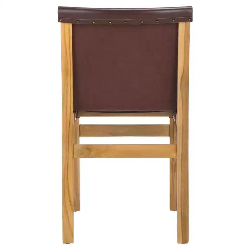 Sedia da pranzo senza braccioli color cognac/bianco e naturale, 1 posto