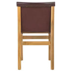 Sedia da pranzo senza braccioli color cognac/bianco e naturale, 1 posto