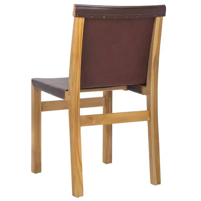Sedia da pranzo senza braccioli color cognac/bianco e naturale, 1 posto