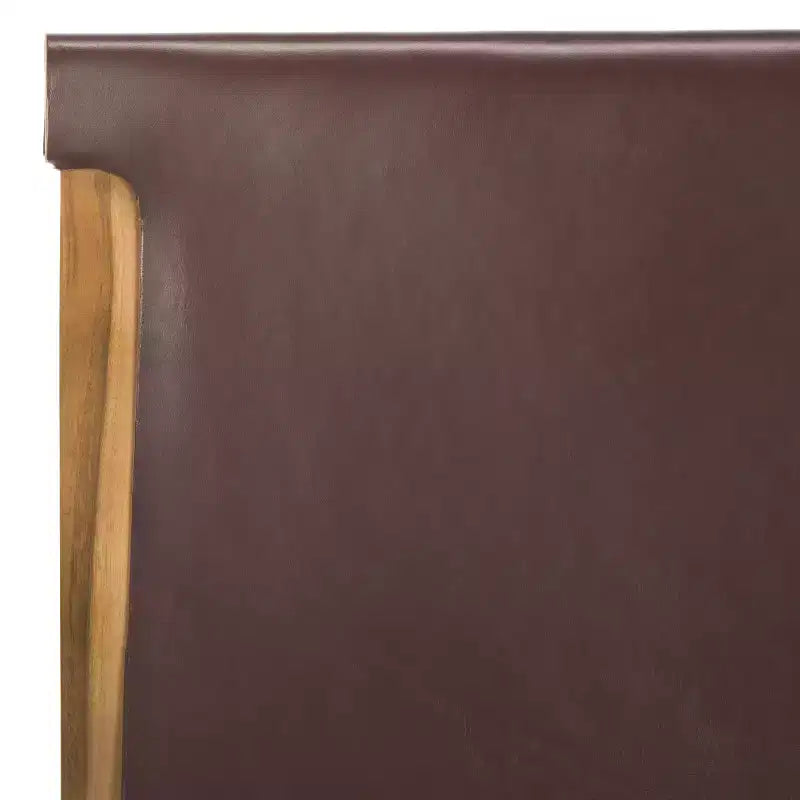 Sedia da pranzo senza braccioli color cognac/bianco e naturale, 1 posto