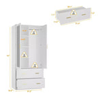 Armadio a 2 ante Marrone / Bianco con specchio e contenitore – Assemblaggio da 2 persone