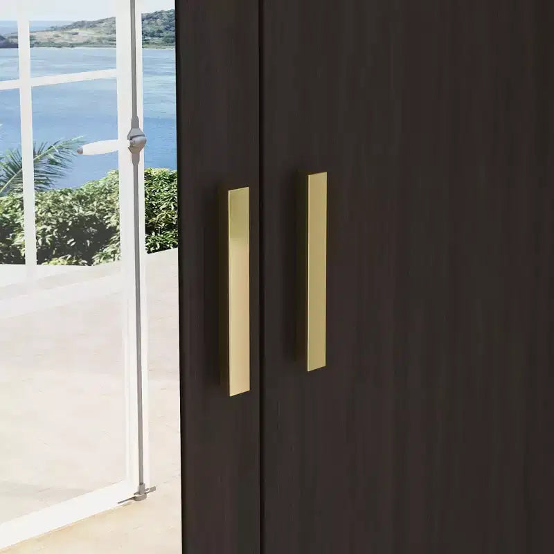 Armadio a 2 ante Marrone / Bianco con specchio e contenitore – Assemblaggio da 2 persone