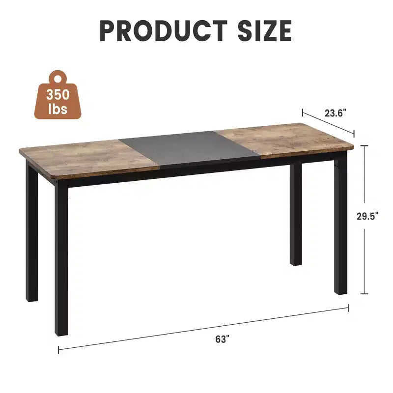 Scrivania per computer con struttura in metallo nero, 160 cm L × 79 cm P, singola postazione di lavoro
