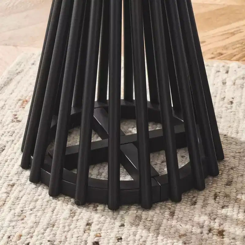 Tavolino rotondo nero/noce – montaggio per 1 persona