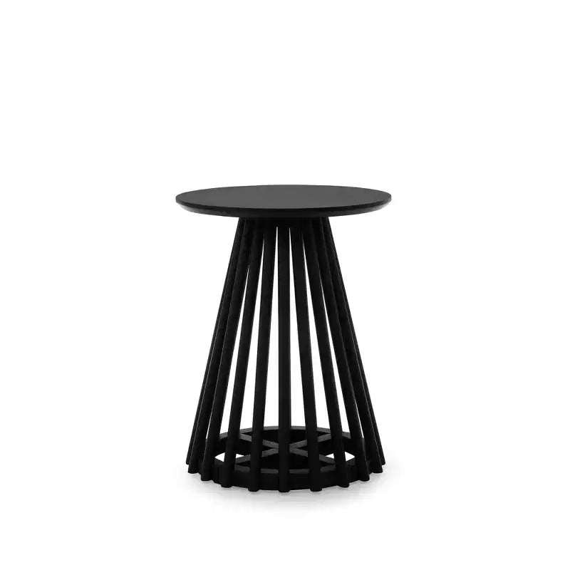 Tavolino rotondo nero/noce – montaggio per 1 persona