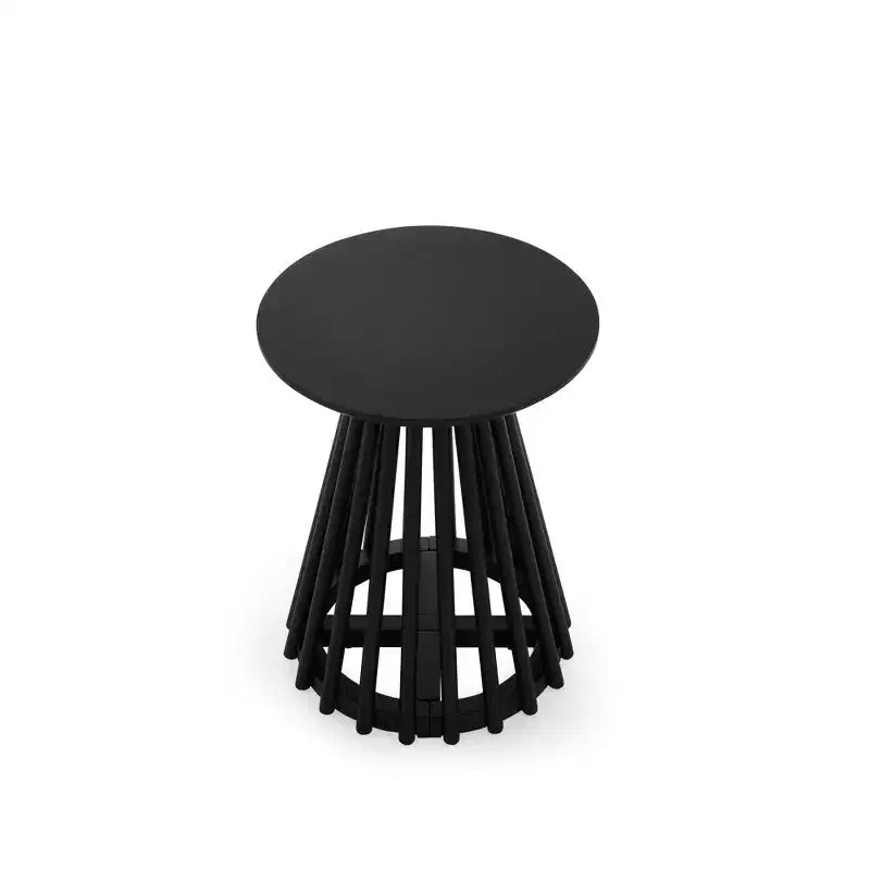 Tavolino rotondo nero/noce – montaggio per 1 persona