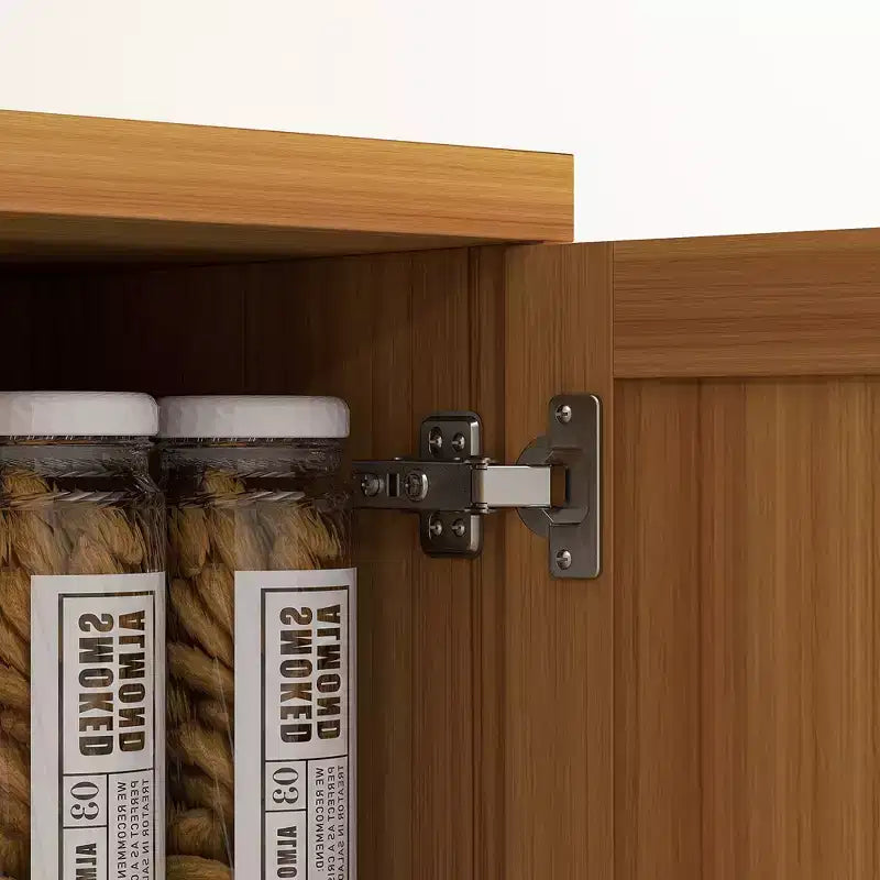 Armadio autoportante a 5 ripiani con venatura effetto legno nero/ciliegio/teak, 2 ante e ripiani regolabili