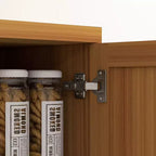 Armadio autoportante a 5 ripiani con venatura effetto legno nero/ciliegio/teak, 2 ante e ripiani regolabili