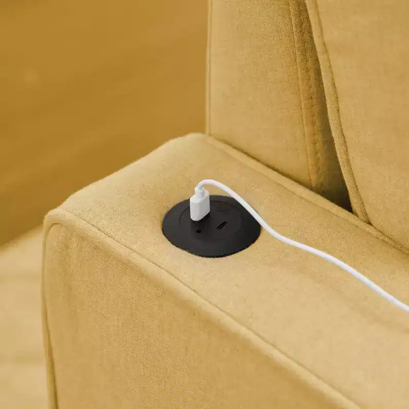 Divano letto angolare a 4 posti, beige/grigio/giallo