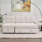 Divano letto angolare a 4 posti, beige/grigio/giallo