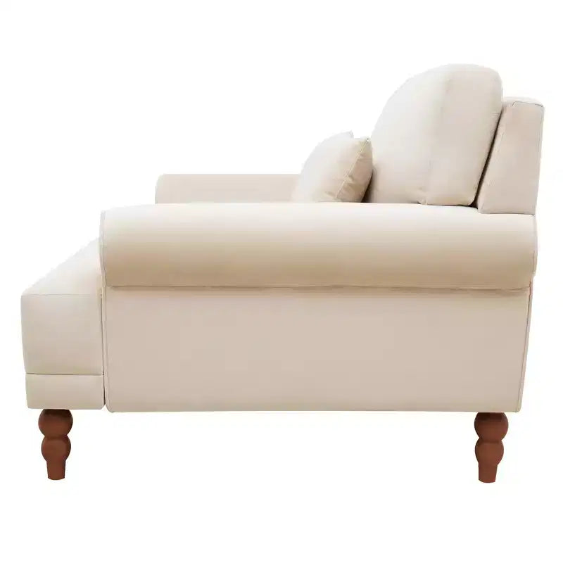 Poltrona accent oversize beige/verde/bianca con braccioli rotondi e cuscino lombare – 1 posto