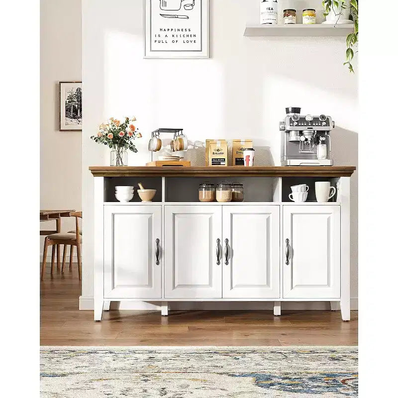 Madia da buffet marrone stile rustico moderno con 4 ante