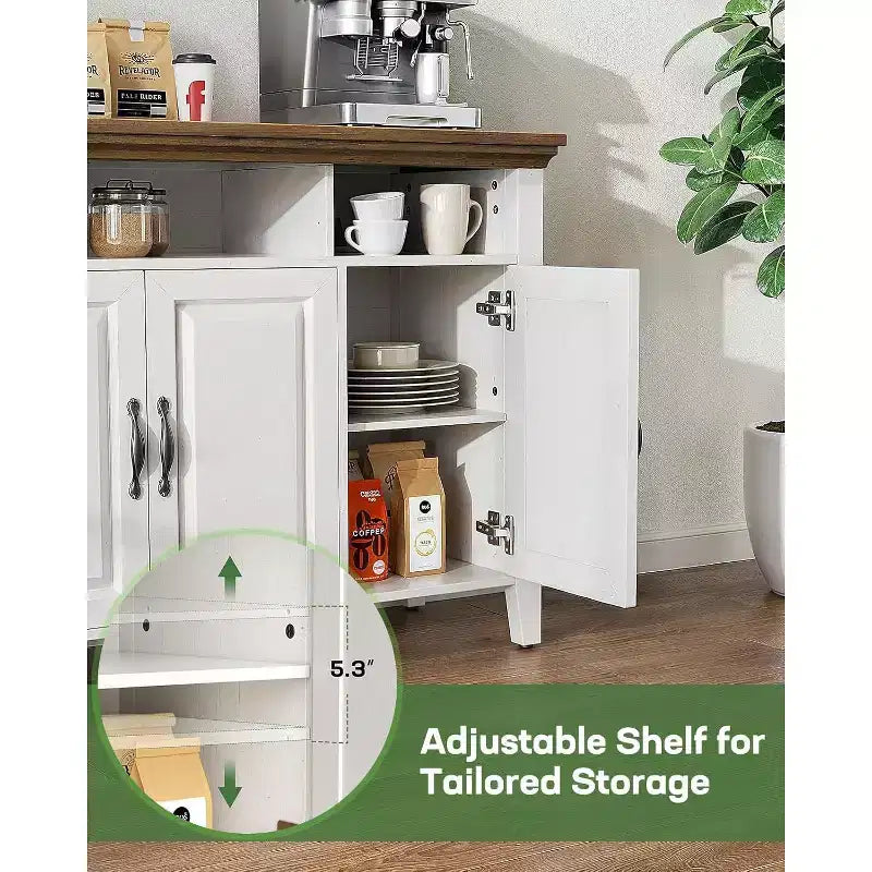 Madia da buffet marrone stile rustico moderno con 4 ante