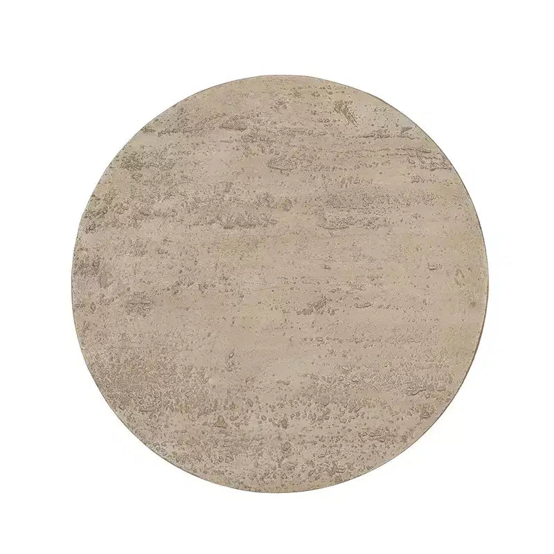 Tavolino esagonale beige e marrone, ferro e legno di cicuta, 4 gambe, 1 persona