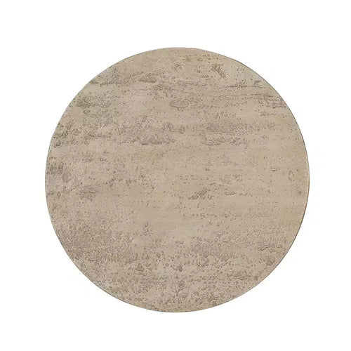 Tavolino esagonale beige e marrone, ferro e legno di cicuta, 4 gambe, 1 persona