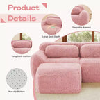 Divano componibile a U a 4 posti color cioccolato / grigio scuro / kaki chiaro / rosa