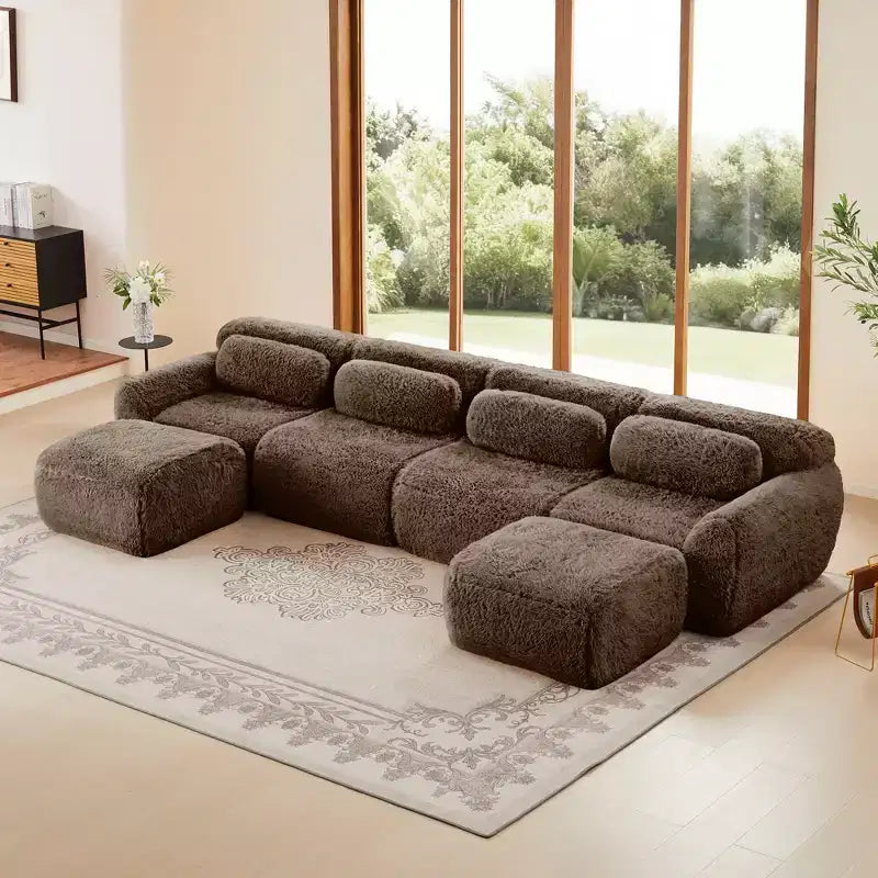 U-shaped Boneless Sofa,32D HD Sponge,Anti-Slip Bottom,No Assembly,Ergonomic Design,Free Combination,Vacuum Packaging for Living Rooms/Studies
