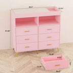 Cassettiera Nera / Rosa / Bianca con Fasciatoio Superiore, a 6 Cassetti per 1