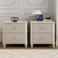Nightstand Set of 2 with Fluted Design and Storage Drawers, Bedside Table for Bedroom, Living Room, Entryway - Panipeachy