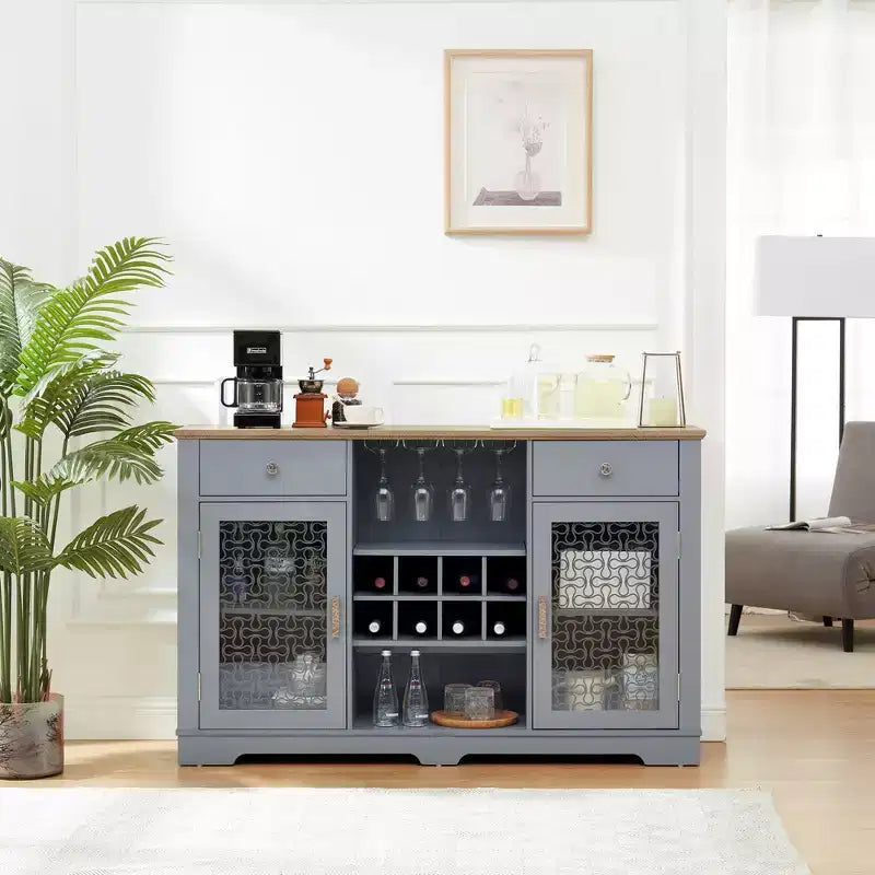 Credenza Marrone Modern Farmhouse, 2 Cassetti e 2 Ante, Mobile Contenitore a Unico Blocco