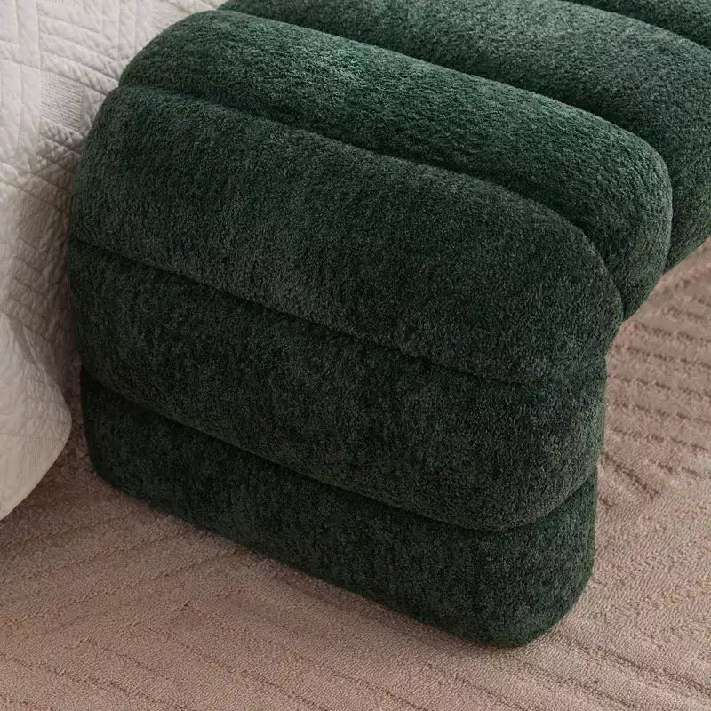 Panca imbottita capitonné nera/verde/bianca – Singola, Rettangolare