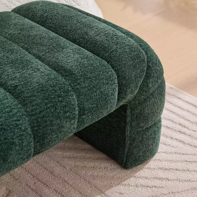 Panca imbottita capitonné nera/verde/bianca – Singola, Rettangolare