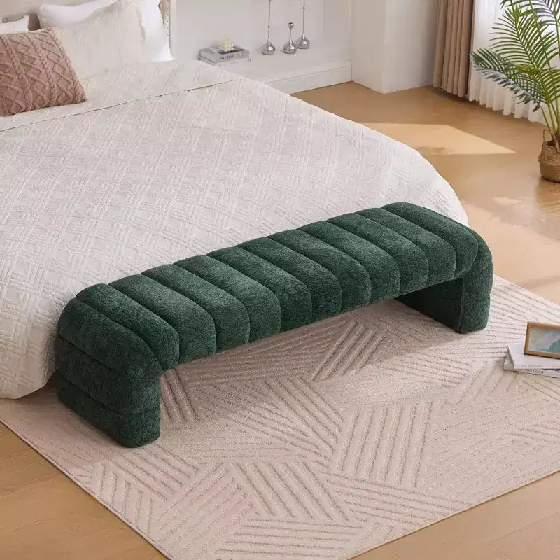 Panca imbottita capitonné nera/verde/bianca – Singola, Rettangolare