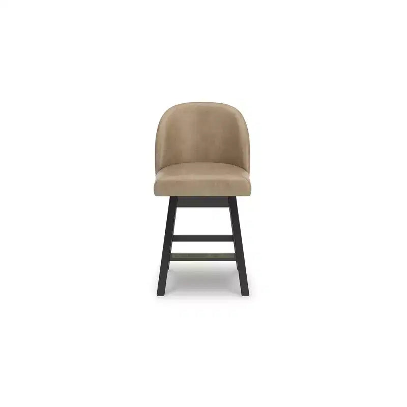 Sgabelli da bar girevoli marroni in similpelle ad altezza bancone, set da 2