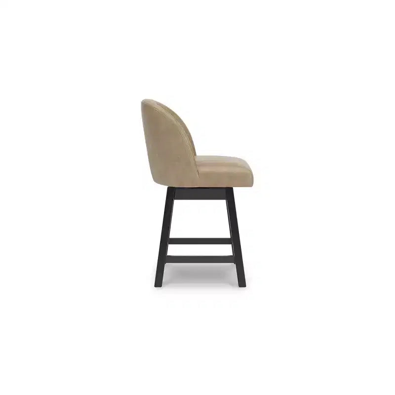Sgabelli da bar girevoli marroni in similpelle ad altezza bancone, set da 2