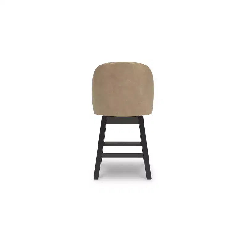 Sgabelli da bar girevoli marroni in similpelle ad altezza bancone, set da 2