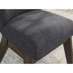 Sedia da pranzo con schienale alto imbottita grigio scuro, set da 2