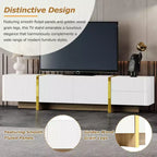 Mobile Porta TV Moderno Bianco/Nero da 190 cm con Ante e Cassetti, Adatto per TV fino a 80"