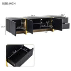 Mobile Porta TV Moderno Bianco/Nero da 190 cm con Ante e Cassetti, Adatto per TV fino a 80"