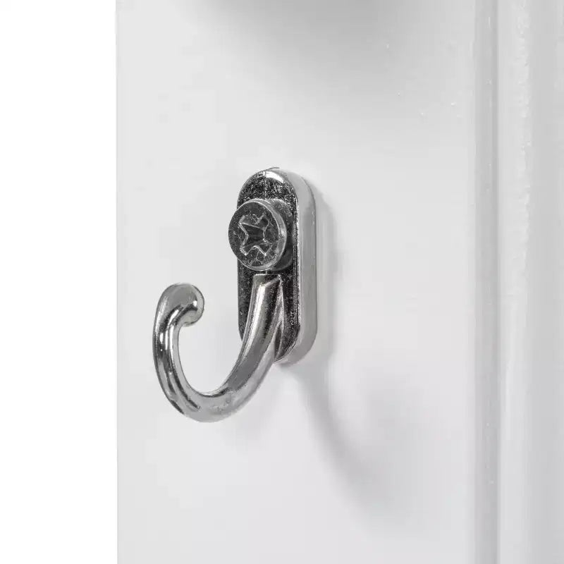 Mobile Toeletta Sospeso Bianco con Specchio, 3 Cassetti, 5 Tasche e 5 Ganci, 1 Persona