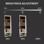 Specchio a figura intera LED nero, da parete / autoportante, 2-3 luci