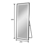 Specchio a figura intera LED nero, da parete / autoportante, 2-3 luci