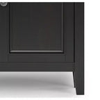 Mobiletto d'ingresso con cassetti e ante in nero / marrone noce americano / marrone naturale rustico invecchiato / bianco