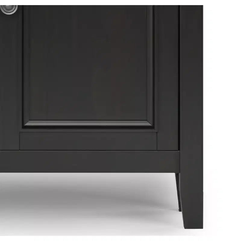 Mobiletto d'ingresso con cassetti e ante in nero / marrone noce americano / marrone naturale rustico invecchiato / bianco