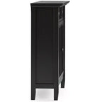 Mobiletto d'ingresso con cassetti e ante in nero / marrone noce americano / marrone naturale rustico invecchiato / bianco
