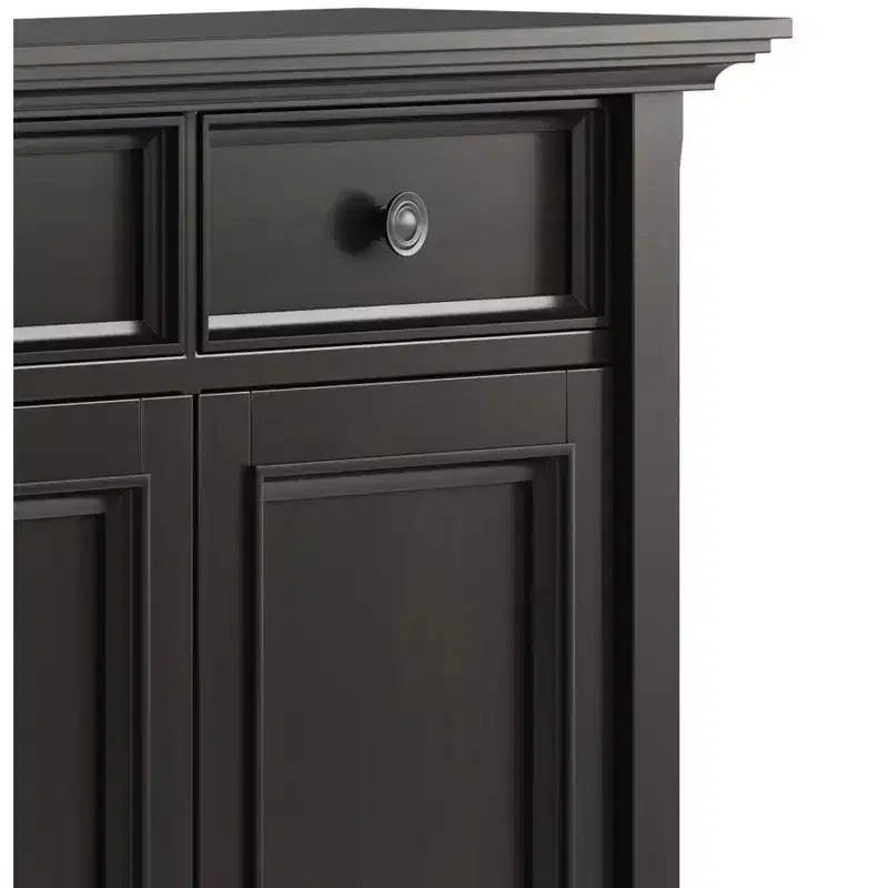 Mobiletto d'ingresso con cassetti e ante in nero / marrone noce americano / marrone naturale rustico invecchiato / bianco