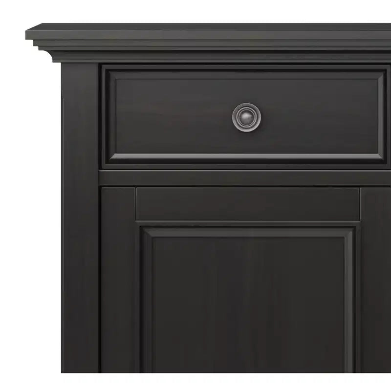Mobiletto d'ingresso con cassetti e ante in nero / marrone noce americano / marrone naturale rustico invecchiato / bianco