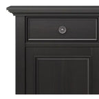 Mobiletto d'ingresso con cassetti e ante in nero / marrone noce americano / marrone naturale rustico invecchiato / bianco