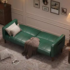 Divano letto futon in ecopelle, stile Mid-Century, posti a sedere fino a 4 – Nero / Marrone / Verde