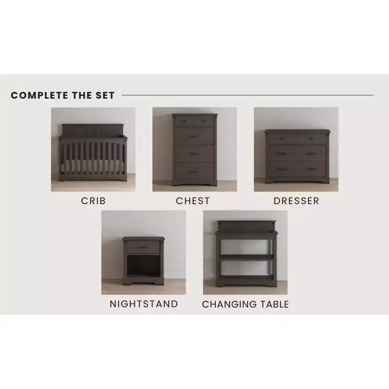 Comodino con 1 cassetto e ripiano aperto Coach Cherry / Dapper Gray, Bambini e neonati