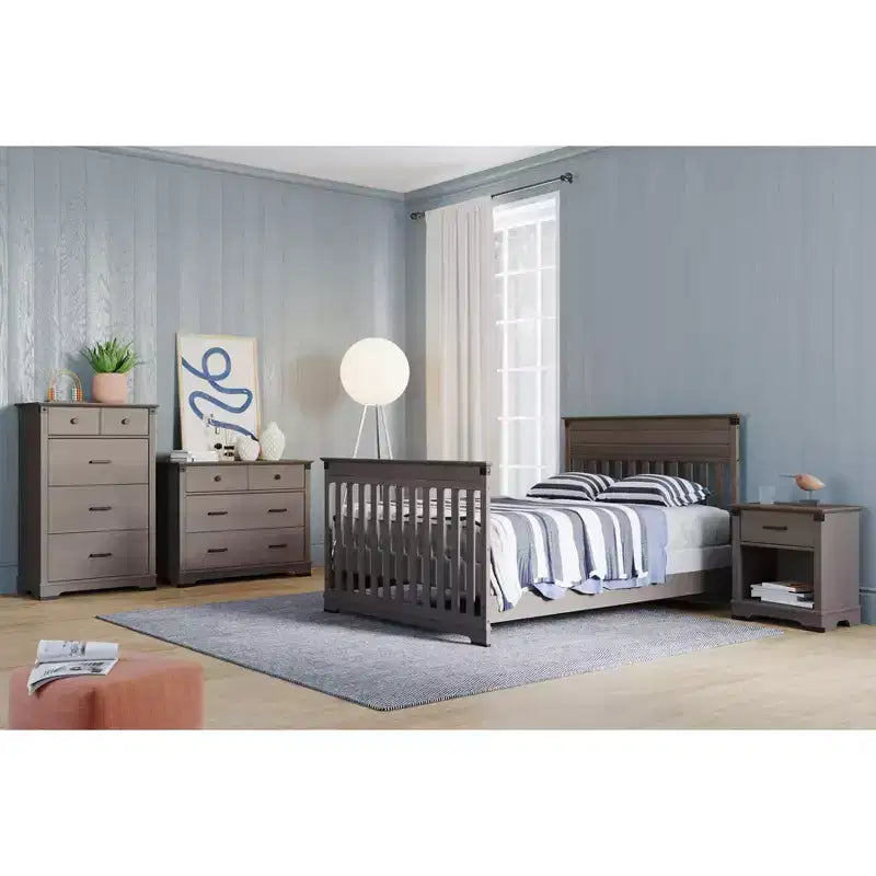 Comodino con 1 cassetto e ripiano aperto Coach Cherry / Dapper Gray, Bambini e neonati